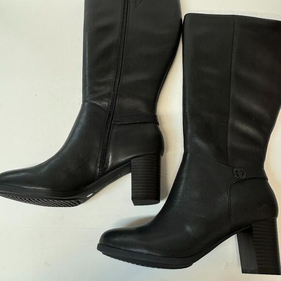 Giani Bernini Womens 9.5 M Black Zip Up Knee High Heel Boots NIB ZV0 - Picture 4 of 6
